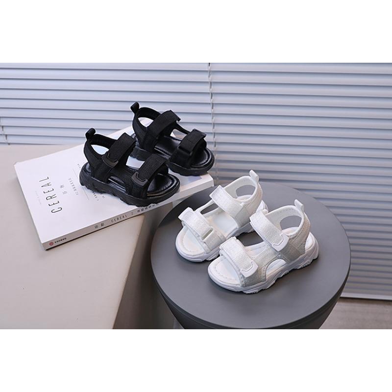 Summer Solid Color Open Toe Soft Sole Beach Sandals Toddler Girls Walking Shoes For Little Kids
