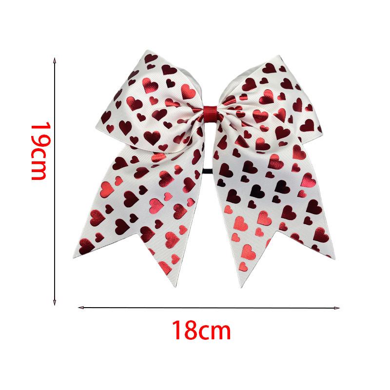 Cross-Border Valentine's Heart Bow Hair Clip & Elastic Hair Tie