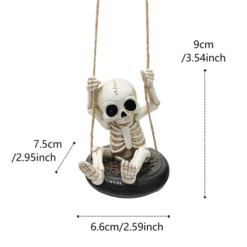 Skeleton Tire Swing Hanging Decoration - Garden, Yard, Tree Ornament For Halloween, Home Wall Decor