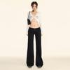 Women's Retro Black Low-Rise Micro-Flare Jeans - Autumn/Winter 2024 Collection