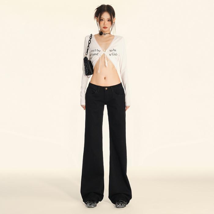 

Women s Retro Black Low-Rise Micro-Flare Jeans - Autumn/Winter 2024 Collection XL