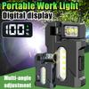 Adjustable Angle Flashlight 1200 Lumens COB LED Zoomable Work Light USB Rechargeable Torch for Outdoor Camping Hiking