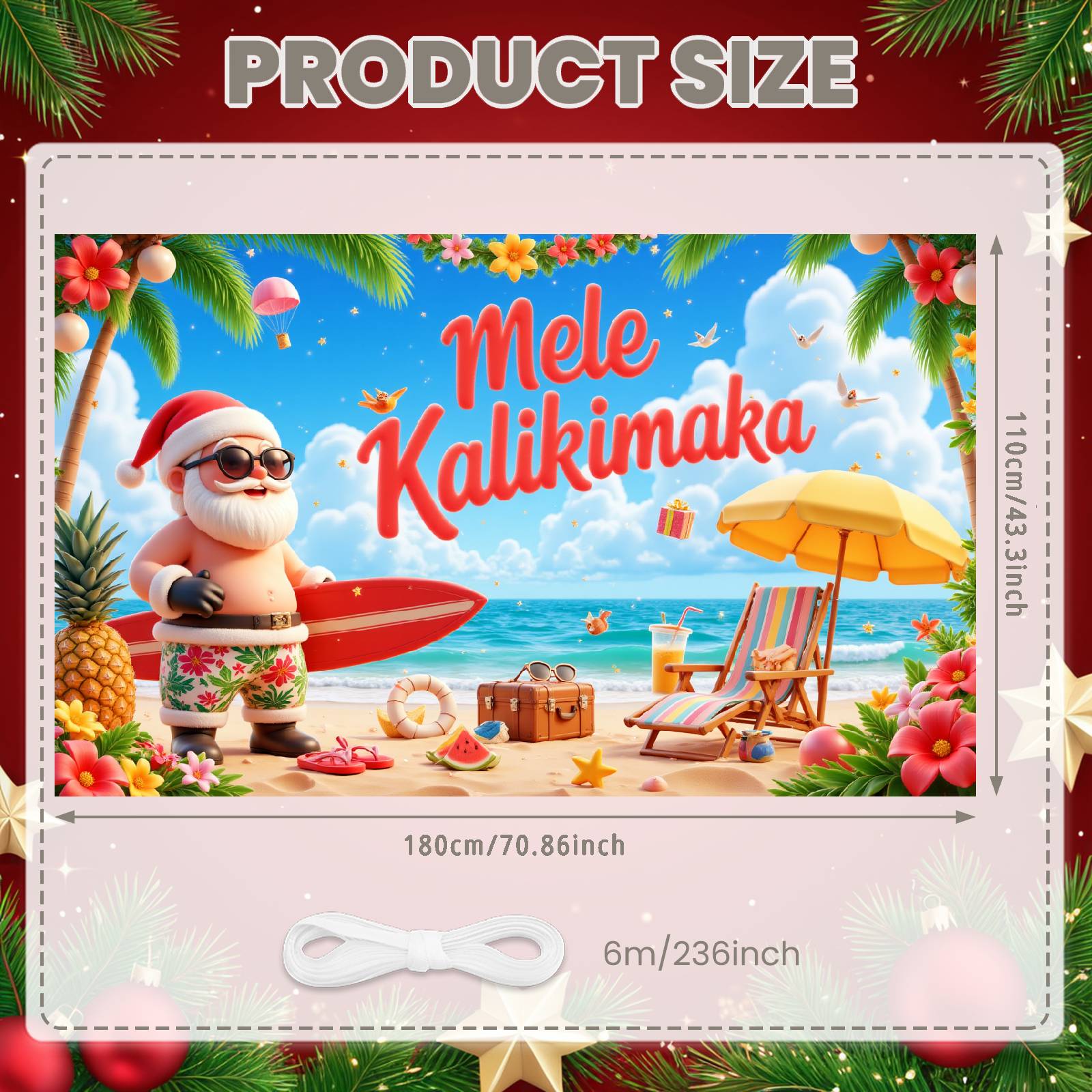 Christmas Beach Background Beach Scene Island Holiday Display Summer Xmas Banner Palm Tree Mele Kalikimaka Background For Summer