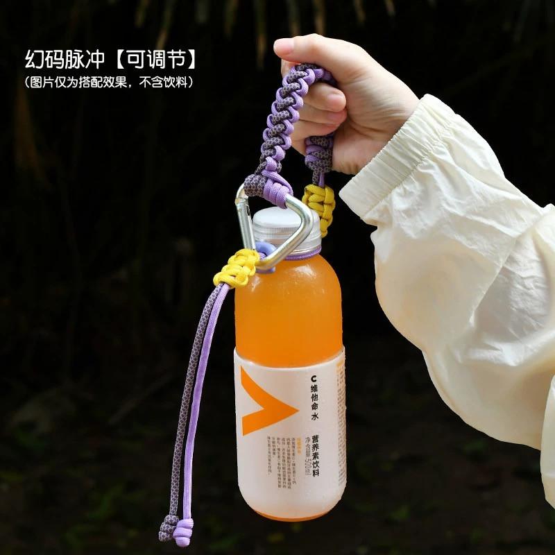 

Multifunction Adjustable Paracord Woven Kettle Buckle Outdoor Camping Hiking Tools Lanyard Hook Tactical Backpack Keychain фіолетовий