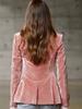 Women's Ins Style Stand Collar Long Sleeve Fashion Slim Fit Blazer Jacket with Pockets