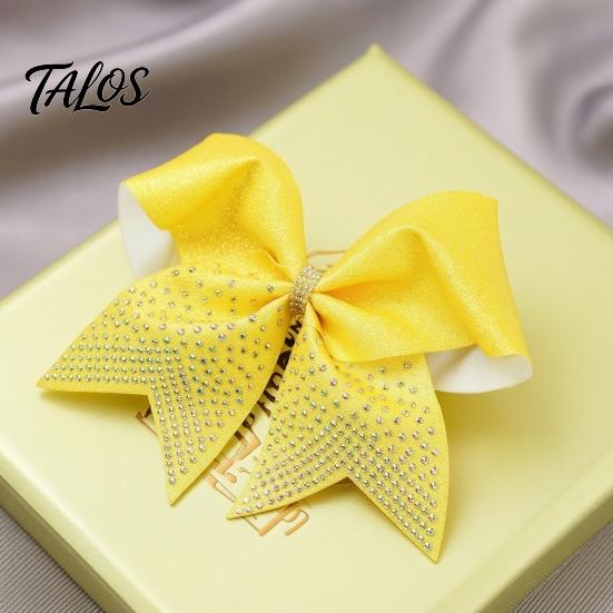 Secure Hair Grips for Dancers Sparkling Bow Clip, Glitter Sequin Clip Cheerleading Ribbon Bows Cheer Performance And Dance Team Accessories,