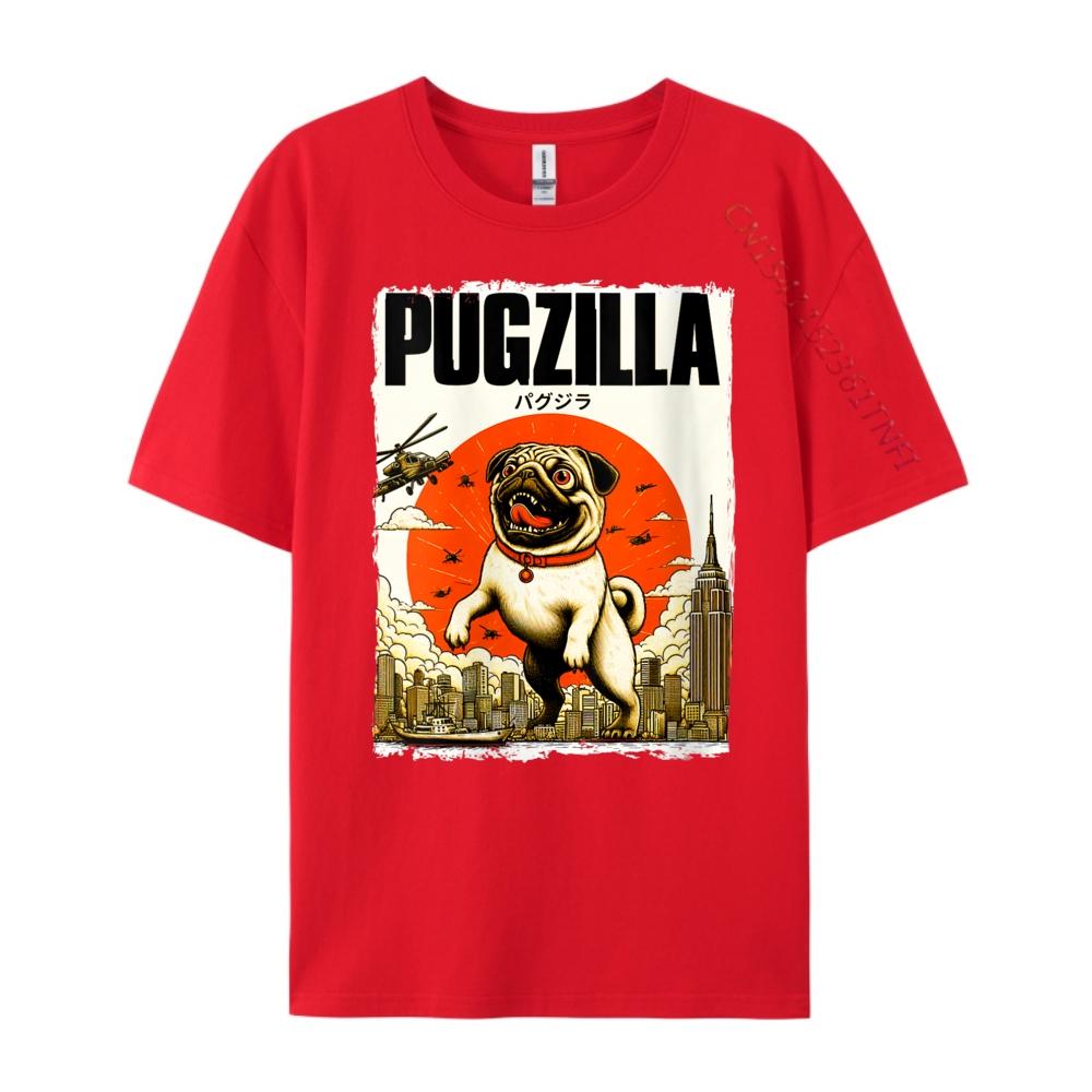 

Womens Funny Pugzilla Dog Lover Funny Japanese Pug Dog Lover Unisexs Designer T Shirt Unisex Clothes Camisetas Hombre Hip Hop S