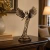 Resin Statue Detailed Handmade Angel with Round Base Timeless