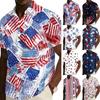 Camisa Casual Masculina de Verão com Estampa e Manga Curta