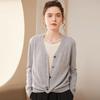 Autumn/Winter Cashmere Knit V-Neck Cardigan – Women's Long Sleeve, Loose Fit, Single-Breasted Top