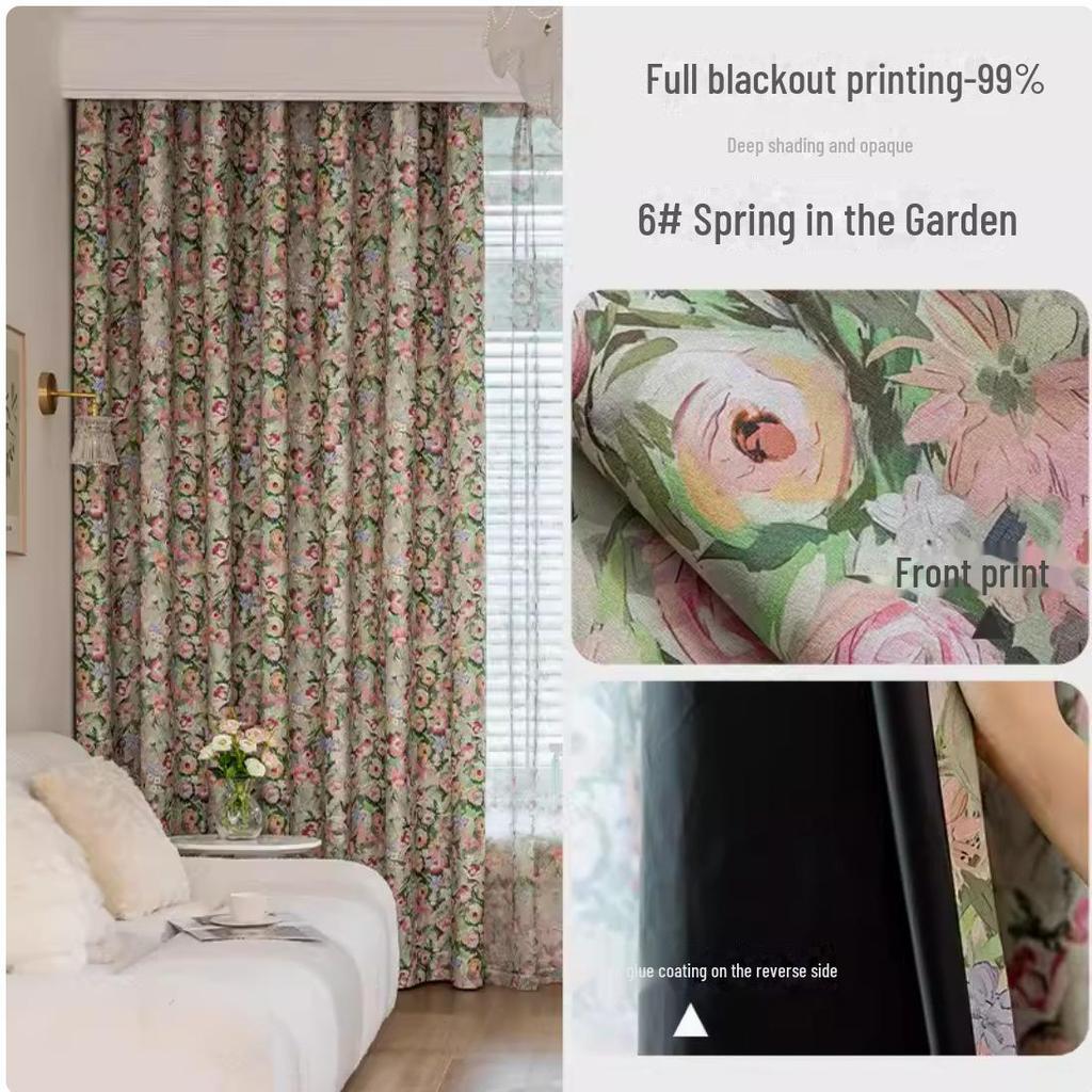 Nordic Blackout Curtains - Modern Bedroom/Living Room Full Blackout with Printed Design