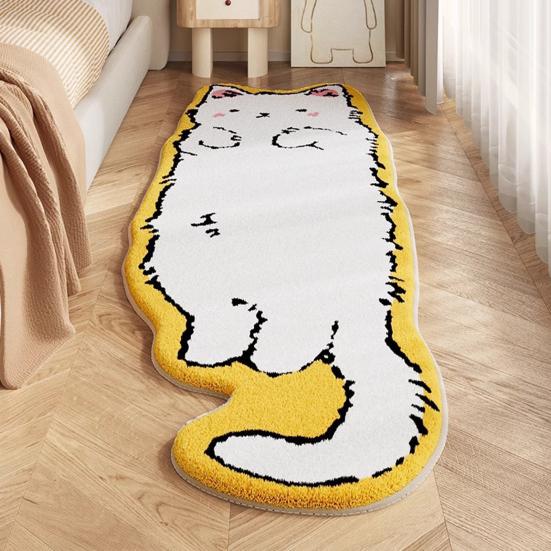 Animal Pattern Carpet Cartoon Cat Rug Luxury Comfort Imitation Cashmere Non-Slip Absorbent Sponge Bottom Entrance Doormat Home Decor Fun Floor Accent