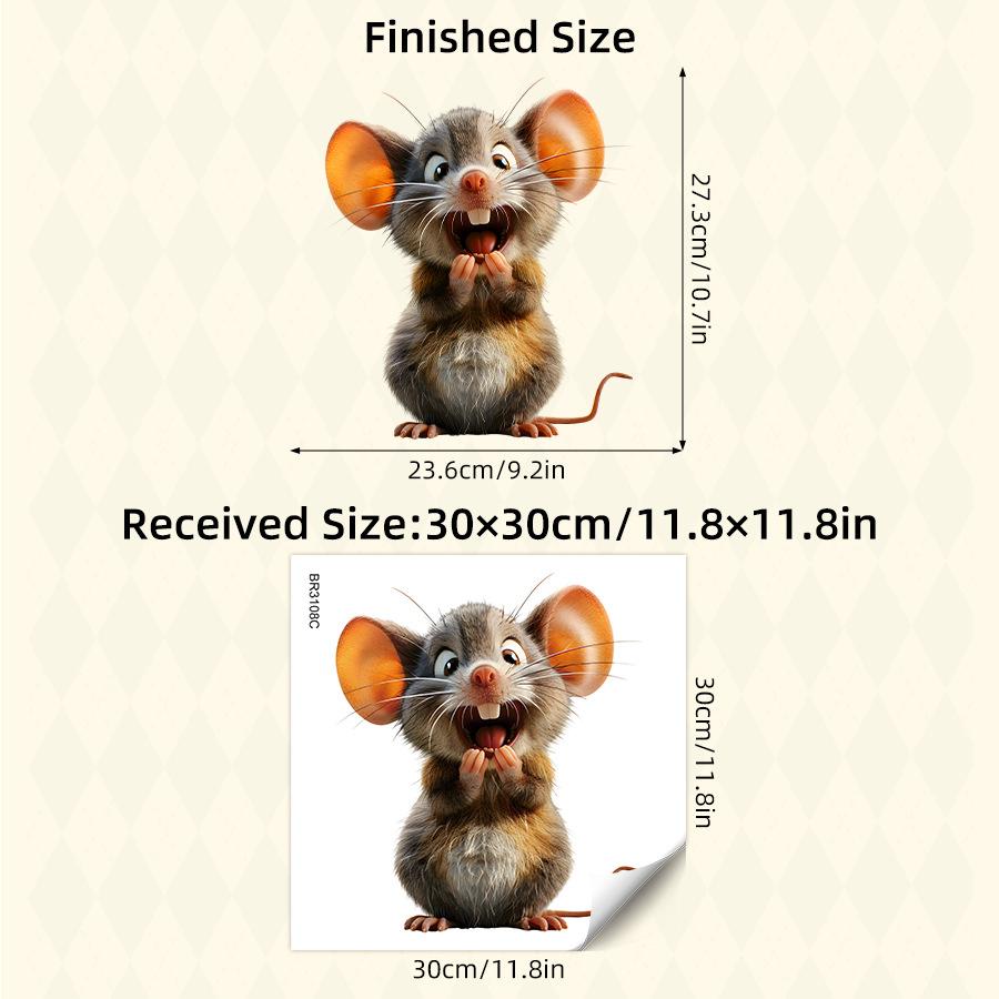 

Cartoon Cute Mouse Wall Stickers, Self-Adhesive Decor for Kids Room Background Wall & Fridge Decoration 30x30CM різнокольоровий