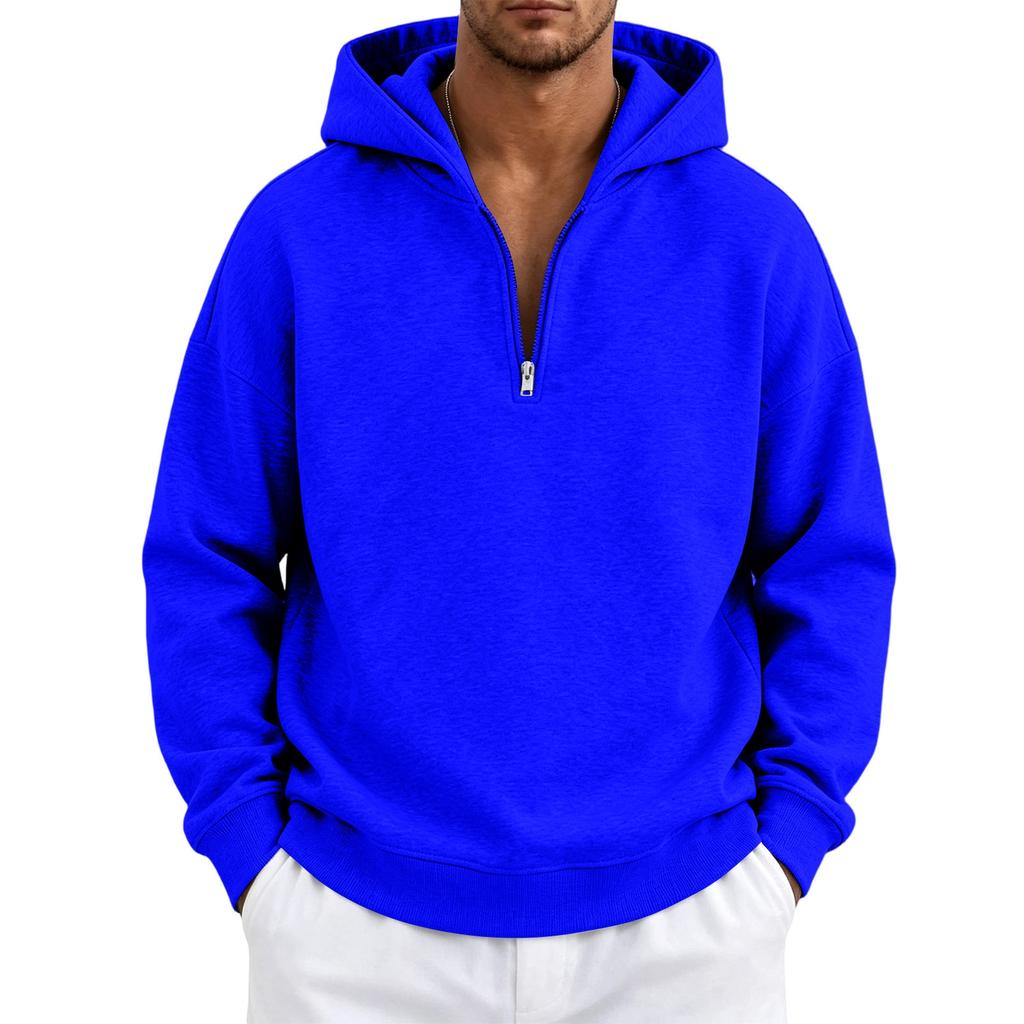 Felpa con cappuccio e zip da uomo, vestibilità larga, pullover con cappuccio, abbigliamento sportivo leggero per primavera, autunno, streetwear
