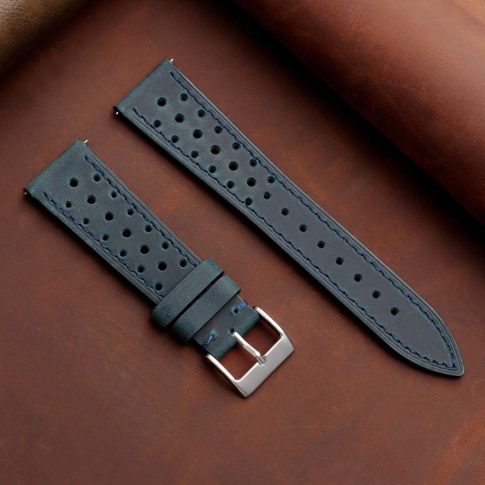 Quick Release Vintage Genuine Leather Watch Band 18mm 19mm 20mm 22mm 24mm Crazy Horse Men Women Strap Breathable Watch Bracelet