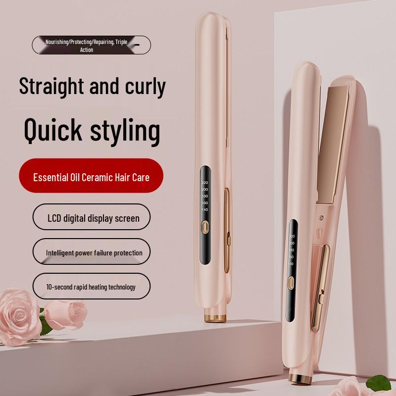 Dual-Use Hair Straightener & Curler with Negative Ions хаки