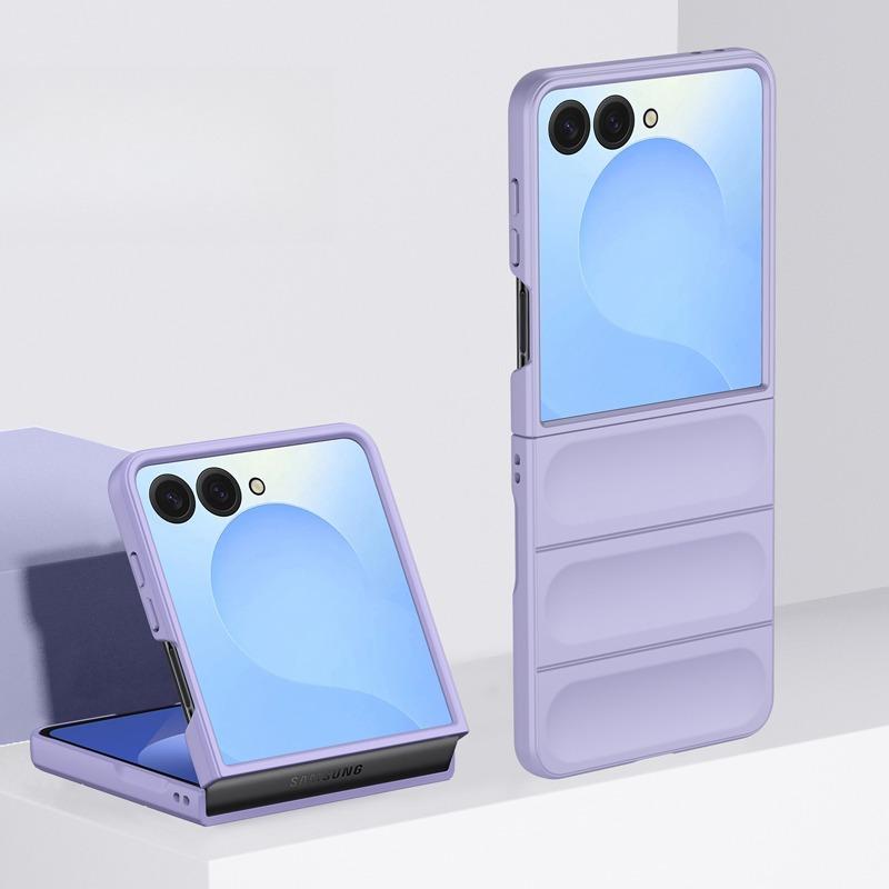 Luxury Wave Pattern Color TPU+PC Phone Case for Samsung Galaxy Z Flip 8 7 6 5 4 Flip 7FE Skin Feel Shockproof Protection Cover