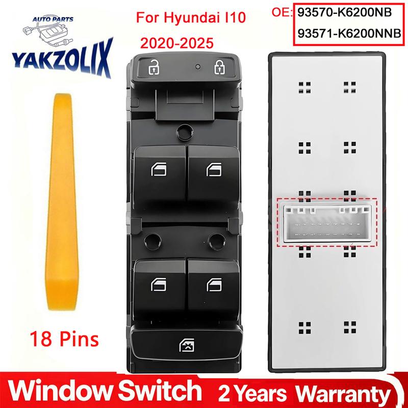 For Hyundai I10 2024 2025 Front Left Electric Power Window Switch Lifter Button 93570-K6200NB 93571-K6200NNB