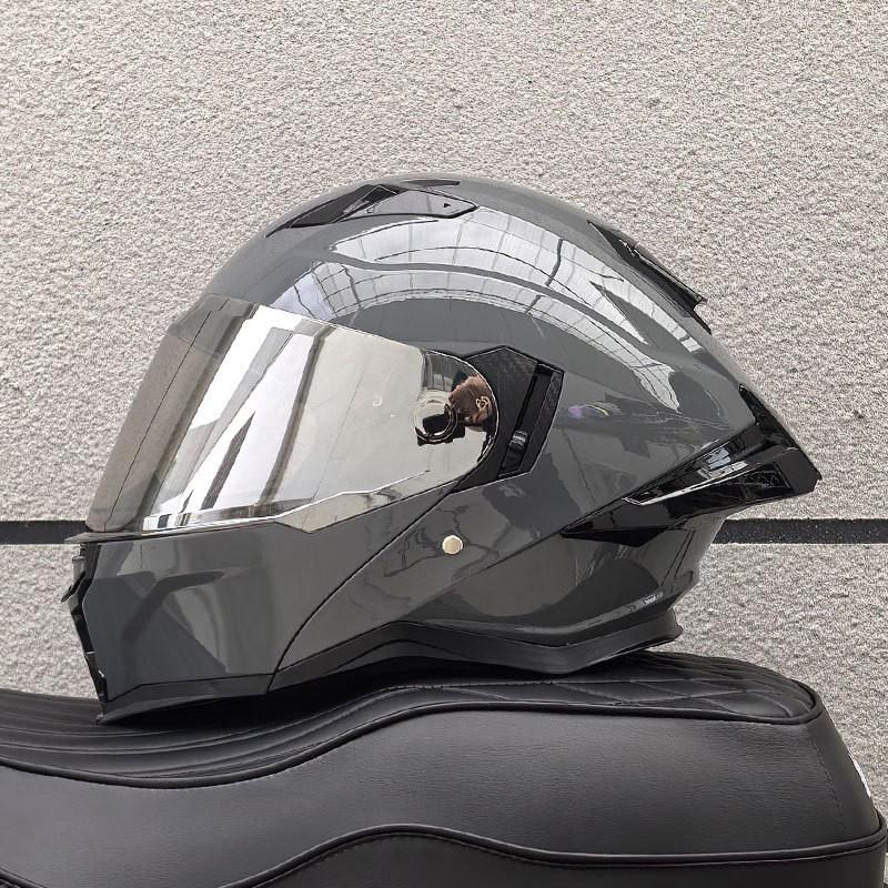 DOT ECE Certified Full Face Motorcycle Helmet Men Women ABS Shell Flip-Up Visor All-Season Use