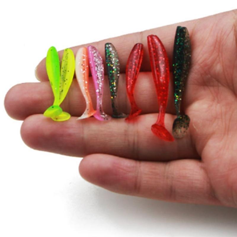 10Pcs Soft Lures Worm Baits Small Fishes Tail Swimbaits Lures Fishing Baits