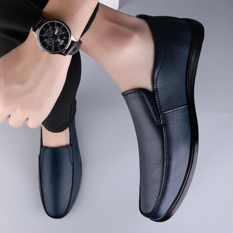 Fashion Fashion Men Loafers Luxury Split Leather Men's Low Casual Shoes 2025 New Comfortable Driving Shoes Outdoor Men Flats Size 37-45