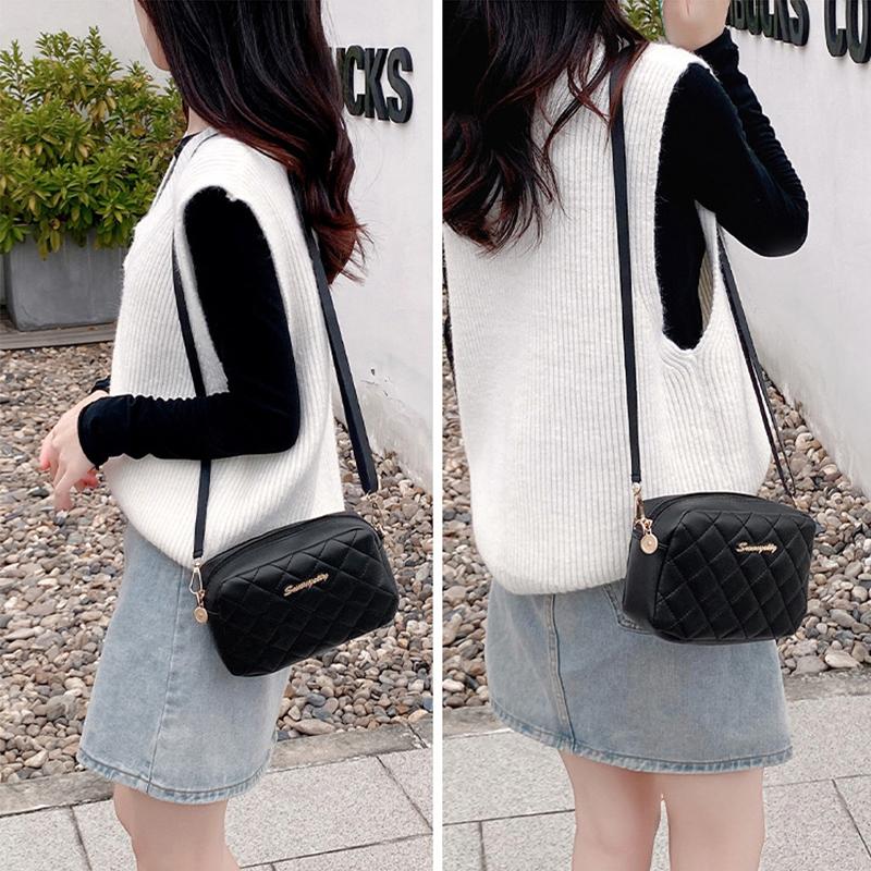 High Quality Small Messenger Bag For Women Trend Lingge Embroidery Black Female Shoulder Bag Fashion Chain Ladies Crossbody Bags