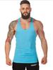 Men's Plus Size Solid Racerback Tank Top - Elastic Cotton Blend for Gym Training