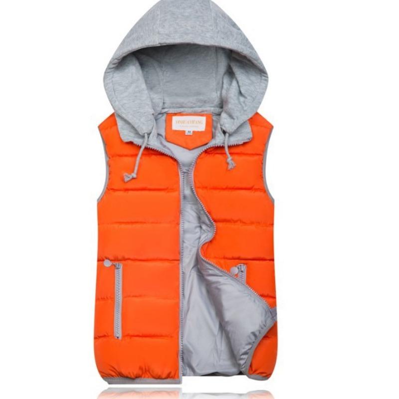 Women's Fall White Quilted Hooded Puffer Vest Sleeveless Zip Up Gilet