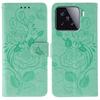 For Xiaomi 15 Case Wallet Stand Imprinted Rose Butterfly PU Leather Phone Cover