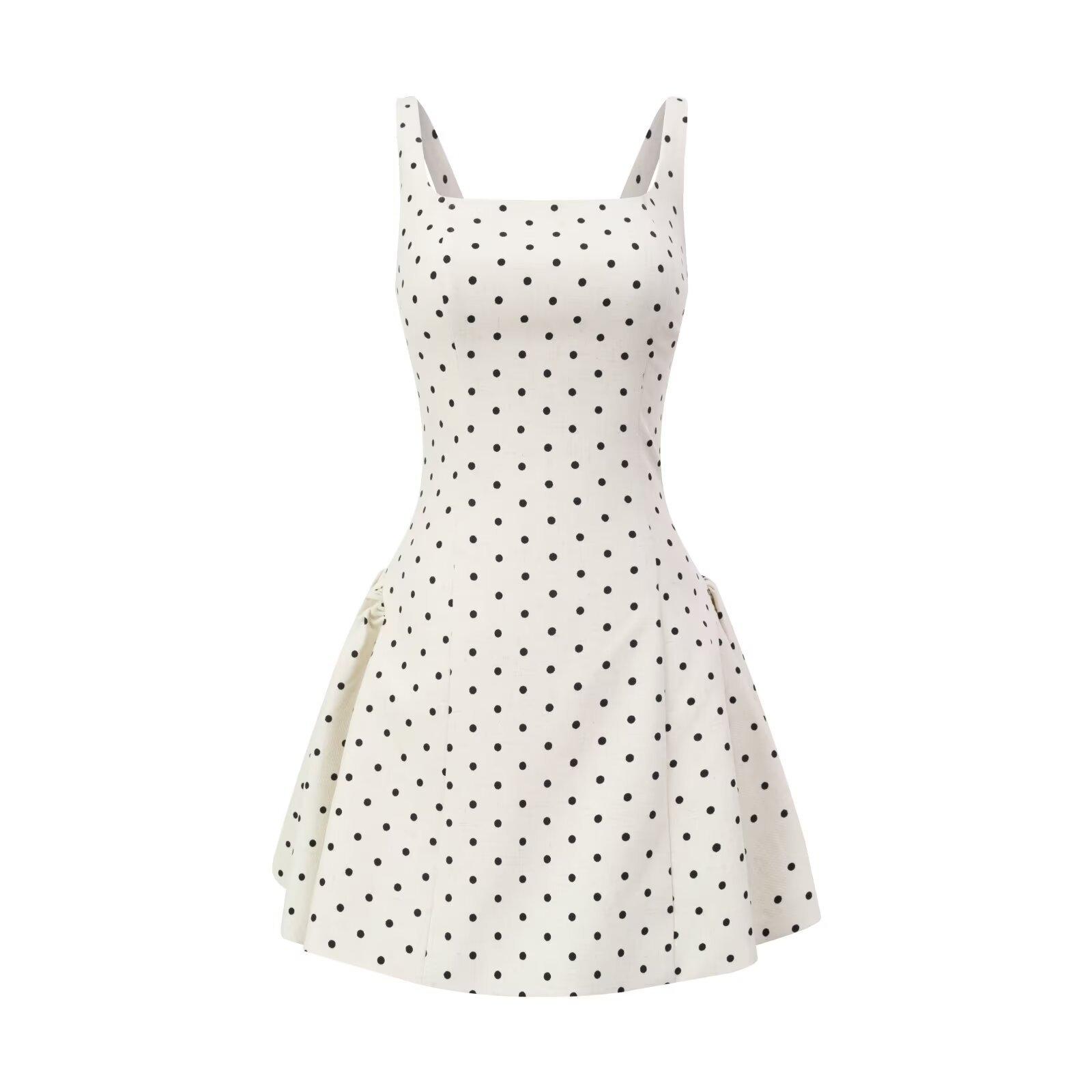 Miu series polka dot square neck