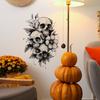 Black And Halloween White Skull And Flower Home Decoration Stickers Wall