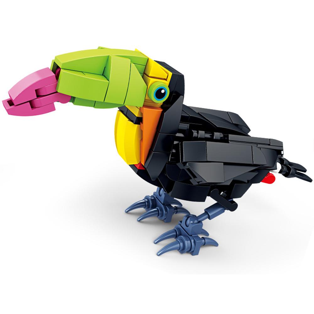 Mini Cartoon Bird Building Kit - Peacock, Crane, Crow, Seagull, Oriole, Portable STEM Educational Toy for Travel & Home Play