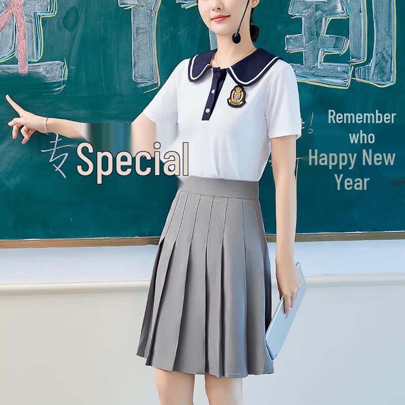 

Elegant Summer Teacher Uniform Two-Piece Set 3XL