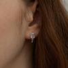 (Silver 925) Box Cubic Hoop Earrings EC1984