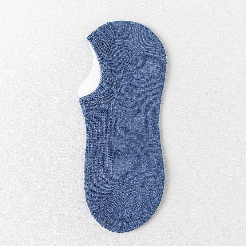 Men's Boat Socks, Solid-color Cotton Socks, Summer Shallow-mouthed Short Socks, Thin Mesh, Antibacterial and Deodorizing Solid-color Invisible Socks