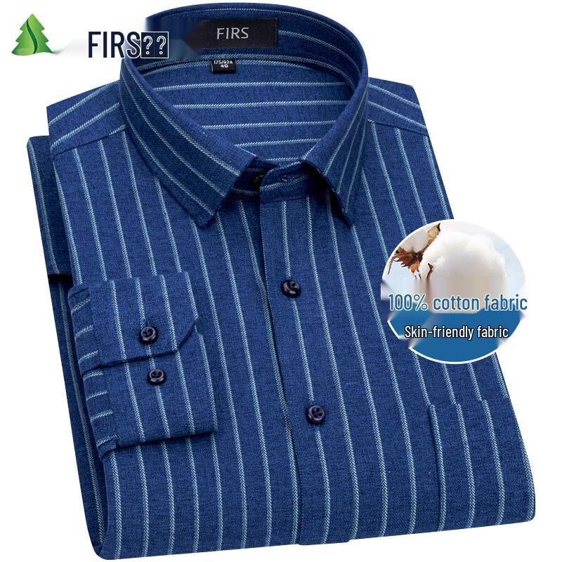 Мужская рубашка FIRS из чистого хлопка, байковая, в клетку, с длинным рукавом 175/92A