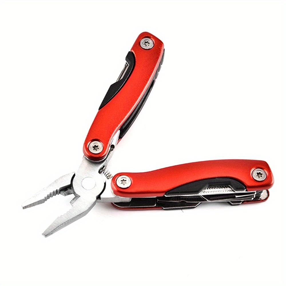 Pince pliante en acier inoxydable, pince fonctionnelle, outils à main, tournevis, Kit d'équipement de Camping, couteau de poche d'extérieur, multi-outils rouge