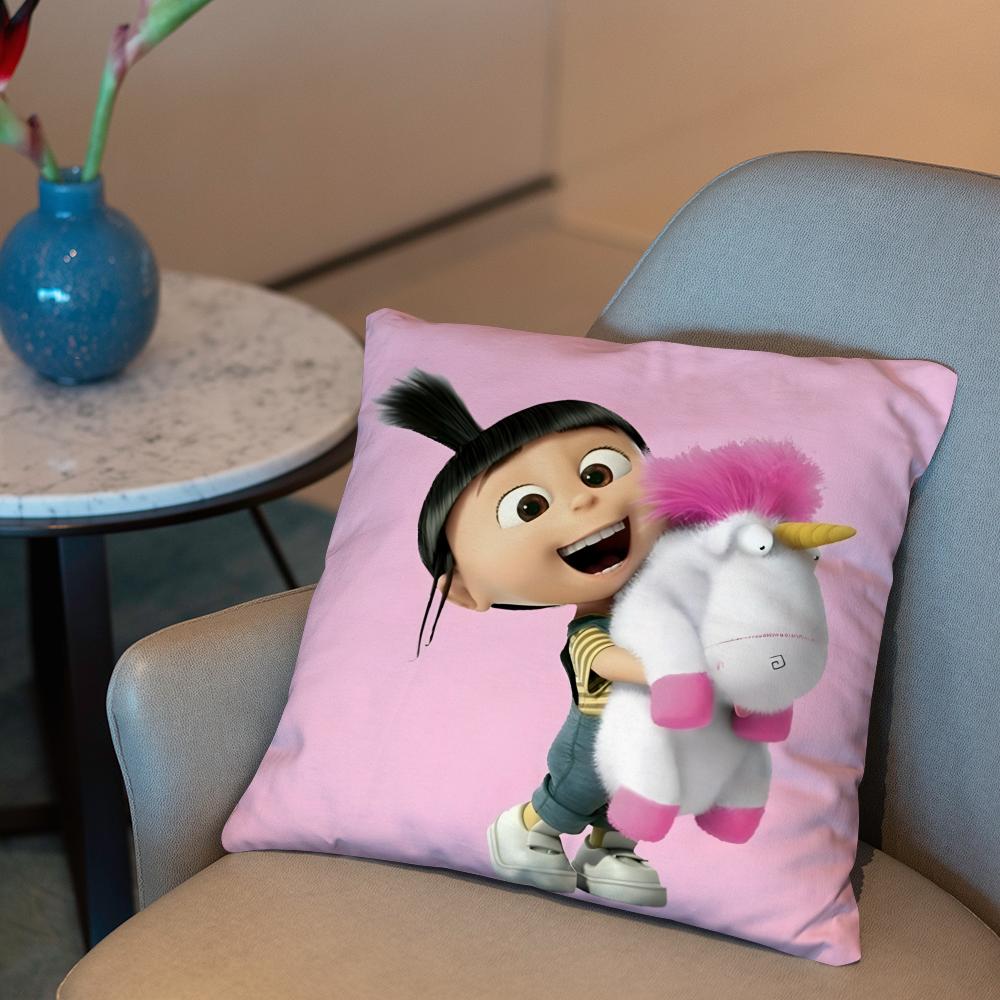 A-Agnes cute Cushion Cover 2-in-1 Reversible Plush Pillow Cover | Car/Sofa/Bed | Perfect Gift