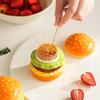 Ceramic Hamburger Toothpick Holder Dust-proof Dental Floss Box Funny Toothpick Jar  Office