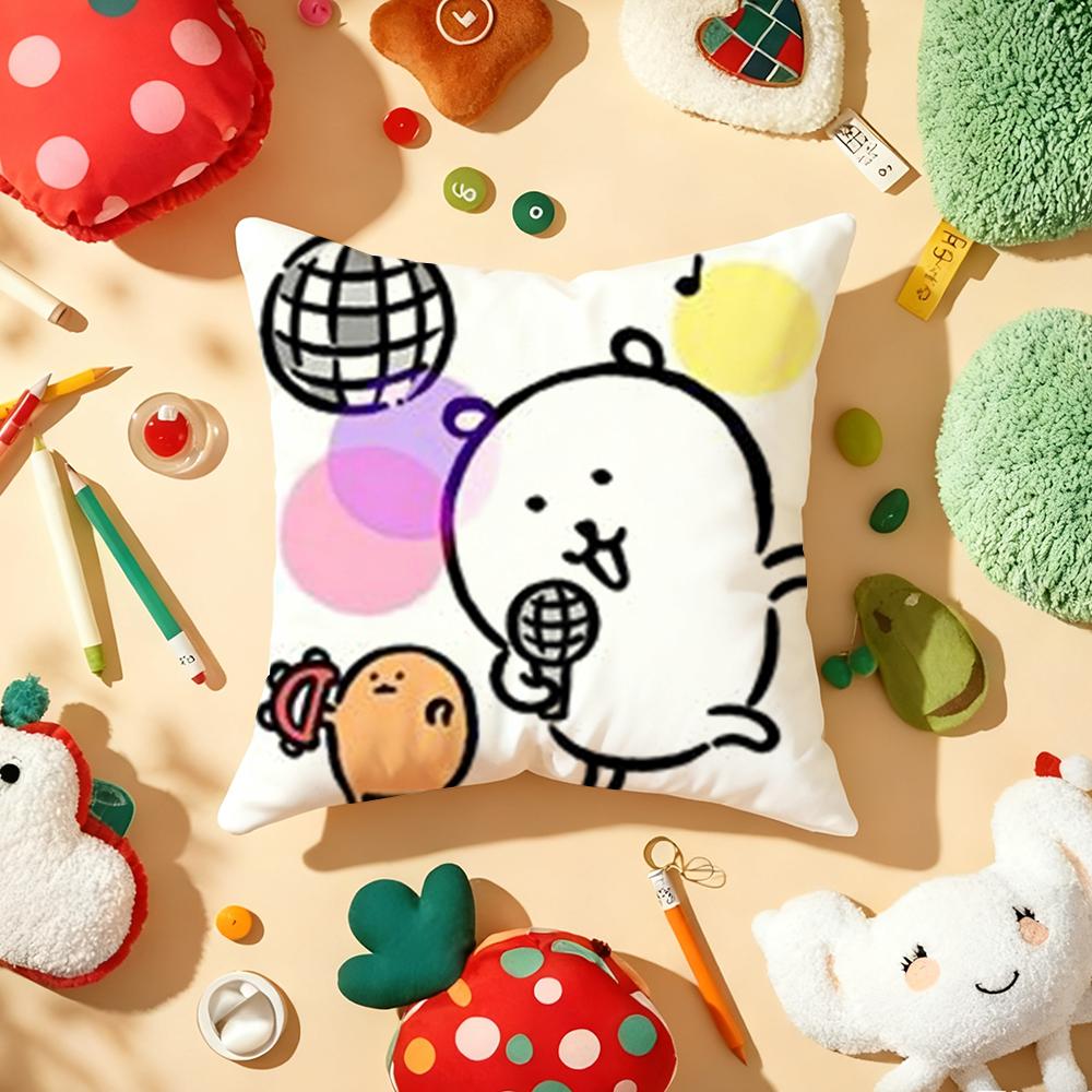 Japan Cute J-Joke Bear Christmas Pillow Case Plush Fabric Soft Double-Sided Printed Sofa Warm Winter Home Gift Cushion Cover
