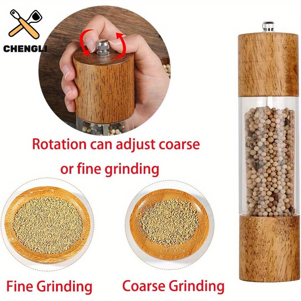 Râșniță Manuală Acrilică de Stejar Râșniță Modernă de Bucătărie pentru Condimente Solide