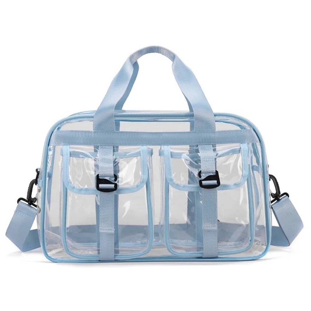 Nuova Borsa da Viaggio Trasparente alla Moda per la Spiaggia Grande Capacità Sportiva Borsa in Gelatina Borsa a Tracolla per Fitness Borsa a Spalla per Deposito Nuoto