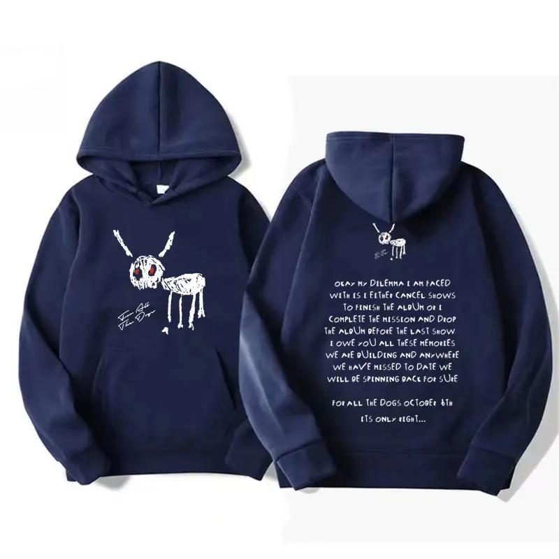 Rapper Drake for All The Dogs Letter Hoodie Men's Vintage Pullovers Sweatshirt Fashion Retro Oversized Hooded Streetwear
