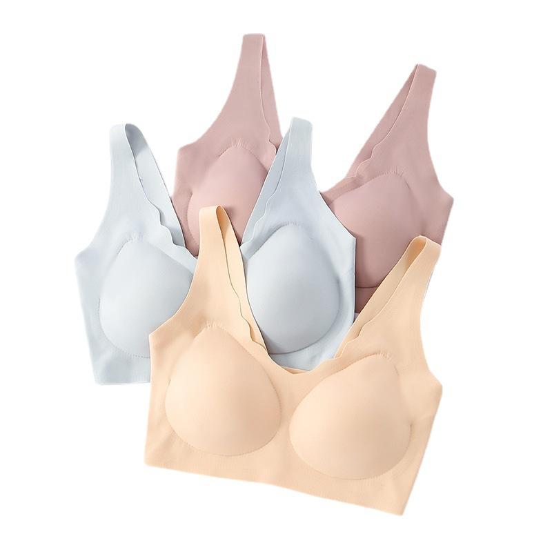 Summer Ouyang Nana Seamless Fixed Cup Without Steel Ring Gathering Underwear Sports Vest Cloud Small Wave Bra