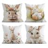 1 Pc Rabbit Pattern Easter Day Pillowcase Home Office Sofa Cushion Cover Living Room Decor Pillow Cover Happy Easter Decor