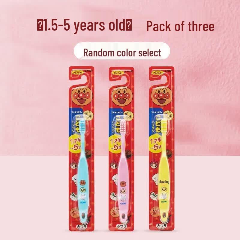 Lion Anpanman Children s Soft Bristle Toothbrush (3-Pack, 1.5-5 Yrs)
