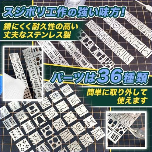 SALUDABLE Creove Template, 2 Types, Guide Tape, 3mm, for Carving Creases, Plastic Model Tools