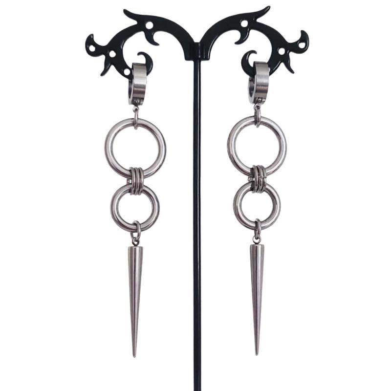 Unisex Stainless Steel Rivet Earrings: Dark Hip Hop Punk Fashion