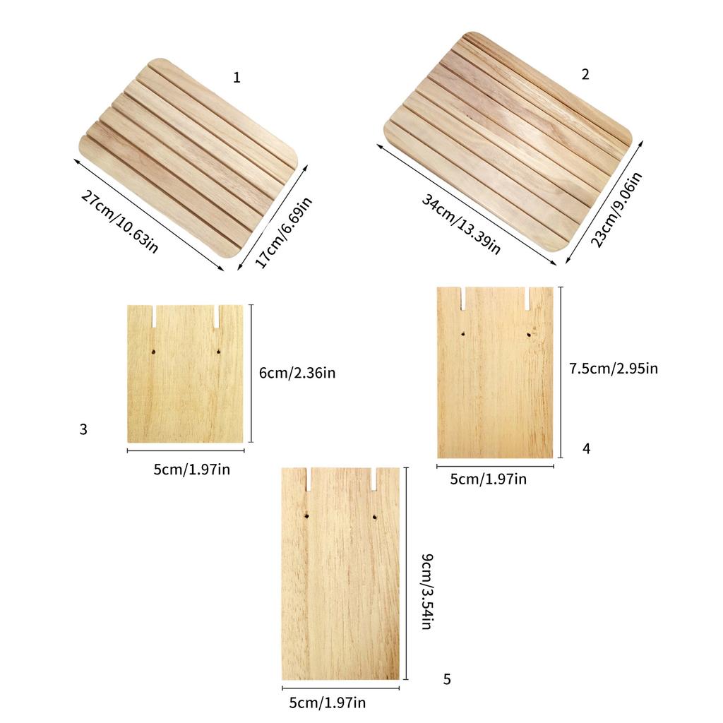 Wood Earring Display Stand Jewelry Holder Earring Card Holder Rings Display Holder Wood Texture Perfect for Card Display
