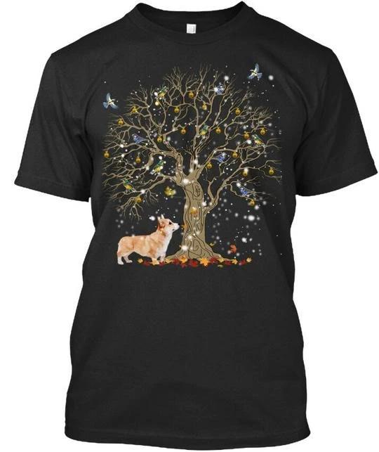 

Corgi Winter Tree Decal TTshirt Made in the USA Size S to 5XL 4XL